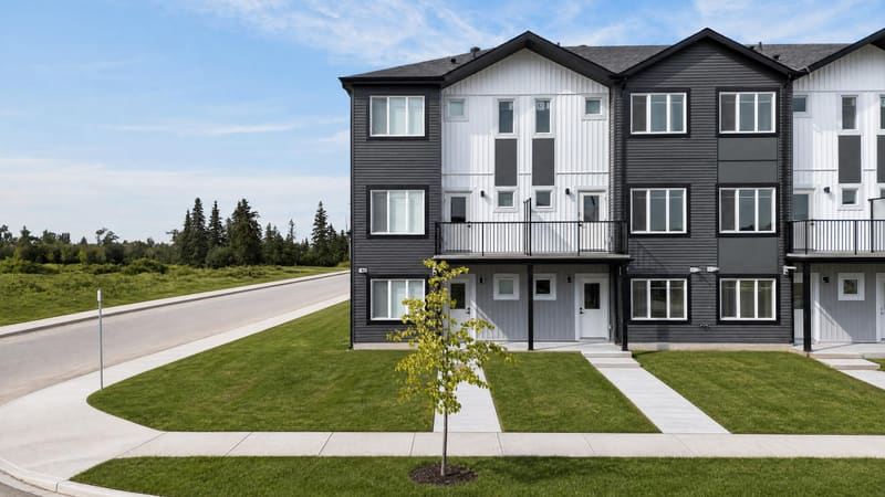 Front elevations of finished homes