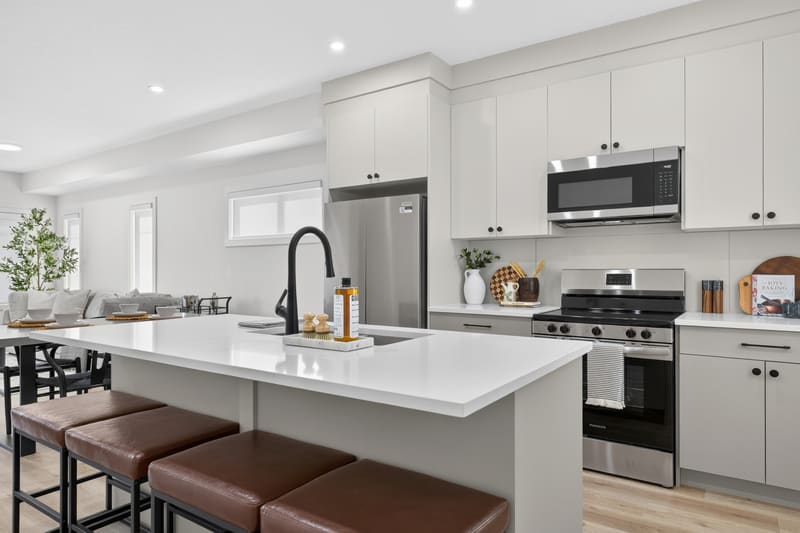 Kitchen island with stools